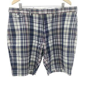 Polo Ralph Lauren Mens Plaid Lightweight Flat Front Shorts Size 40 Cotton Blue